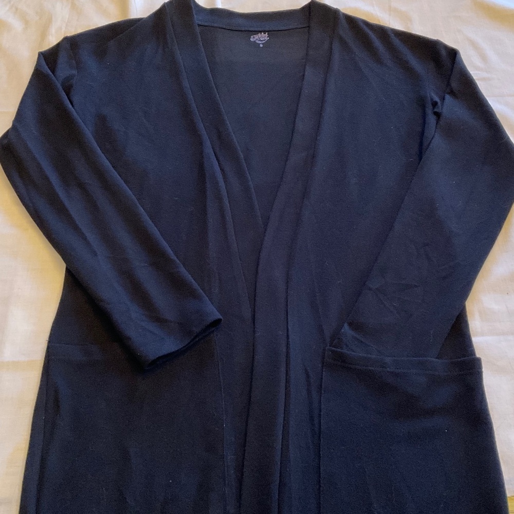 Tickled Teal Womens lightweight Duster style pocket Cardigan Sweater size Small
